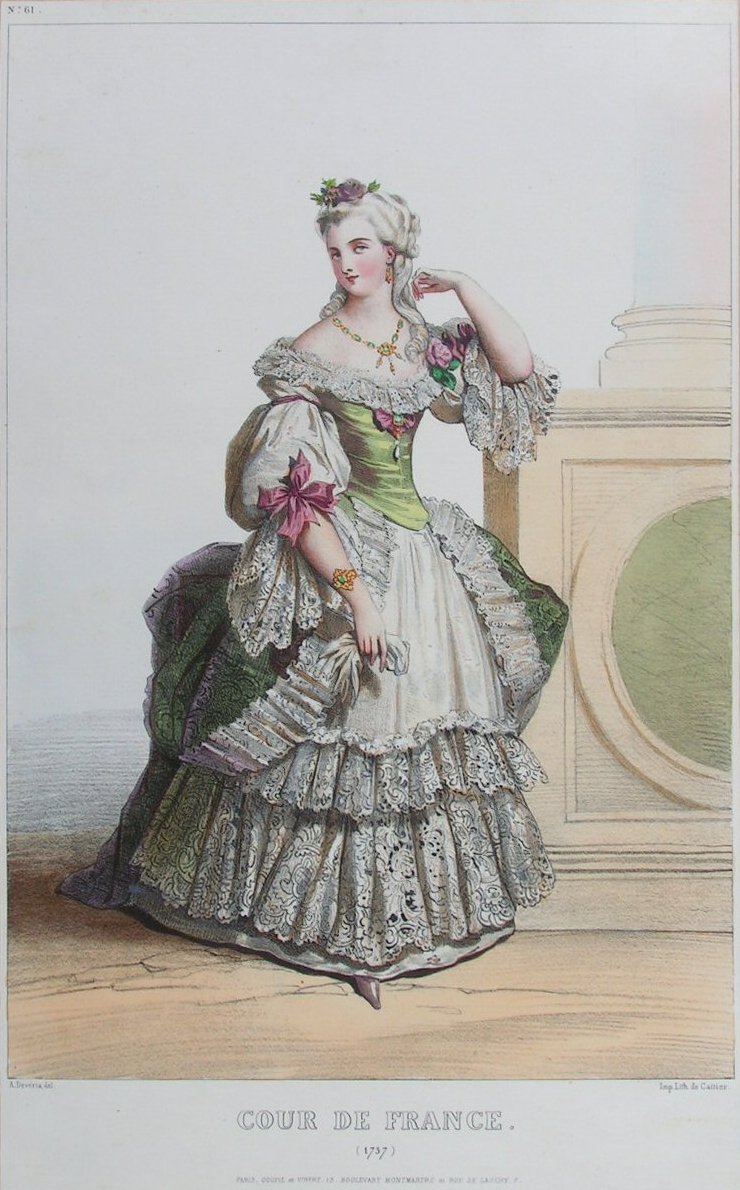 Lithograph - No. 61 Cour de France (1757) - De